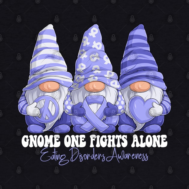 Funny Gnomies Eating Disorders Awareness Month Periwinkle Ribbon Gift Idea by Coolingburry